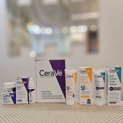 Ultimate 4 in 1 Skincare Bundle: Night Cream, Retinol Serum, Sunscreen & Acne Cleanser